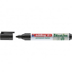 Marcatore permanente Edding 21 EcoLine punta tonda - tratto 1,5-3 mm nero - 4-21001