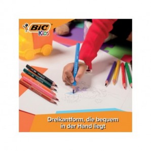 Matite colorate BIC Kids Evolution Triangle con fusto triangolare in conf. 12 pezzi assortiti - 82973511