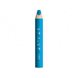Matite colorate BIC Kids Multisurface con fusto triangolare in conf. 6 pezzi assortiti + temperamatite - 515220
