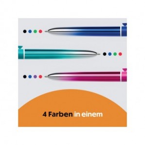 Penna a sfera a scatto BIC 4 Colours 1 mm in conf. 12 pezzi Smooth Gradient Blu 524091