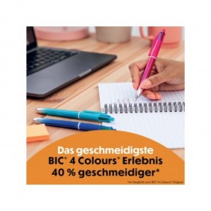 Penna a sfera a scatto BIC 4 Colours 1 mm in conf. 12 pezzi Smooth Gradient Blu 524091