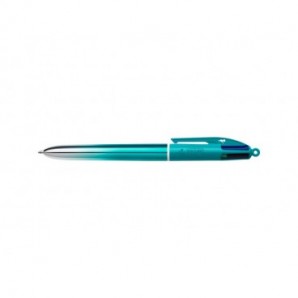 Penna a sfera a scatto BIC 4 Colours 1 mm in conf. 12 pezzi Smooth Gradient Verde Acqua - 524092