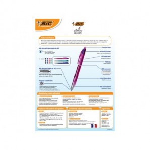 Penna a sfera a scatto BIC 4 Colours 1 mm in conf. 12 pezzi Smooth Gradient Verde Acqua - 524092