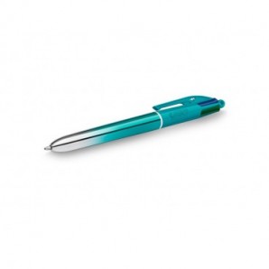 Penna a sfera a scatto BIC 4 Colours 1 mm in conf. 12 pezzi Smooth Gradient Verde Acqua - 524092