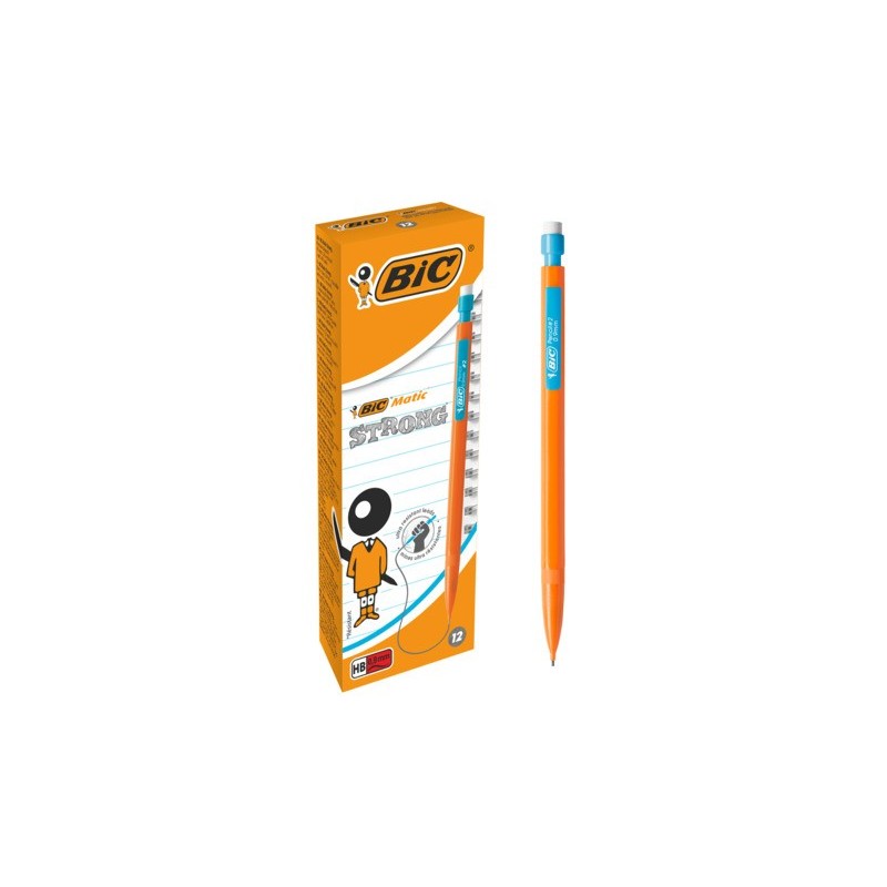 Portamine BIC Matic Strong HB 0,9 mm in conf. 12 pezzi giallo, arancione e rosa 892271