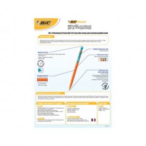 Portamine BIC Matic Strong HB 0,9 mm in conf. 12 pezzi giallo, arancione e rosa 892271