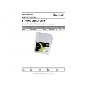 Buste a perforazione universale Methodo Strong 22x30 cm - alto spessore - conf. 50 pz - finitura liscia - X212395