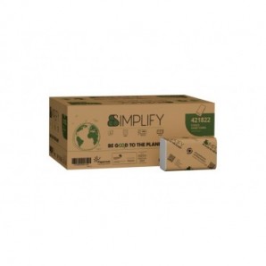 Asciugamano piegato a V in pura cellulosa a 2 veli Papernet Simplify conf. 20 pz da 206 ff bianco - 421822