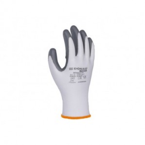 Guanti da lavoro in PL riv. nitrile sul palmo Donau Safety per ind. meccanica - TG 9 - DPI Cat. II - conf. 12 pz