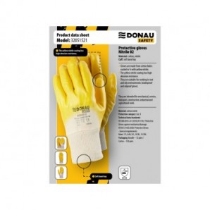 Guanti da lavoro in cotone riv. nitrile Donau Safety per ind. meccanica - TG 10 - DPI Cat. II - conf. 12 pz - 32051521-1