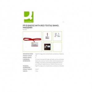Portabadge rigido in PP Q-Connect 94x60 mm con cordoncino rosso - conf. 50 pz - KF03303