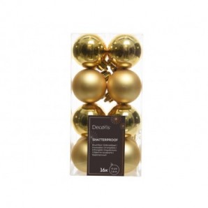 Palline di Natale 4 cm infrangibili oro - conf. 16 pz - 848757005