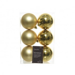 Palline di Natale 8 cm infrangibili oro - conf. 6 pz - 848879005