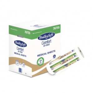 Lenzuolino medico Bulkysoft Comfort 2 veli - bianco 50 m - conf.6 pz - 76755.E10