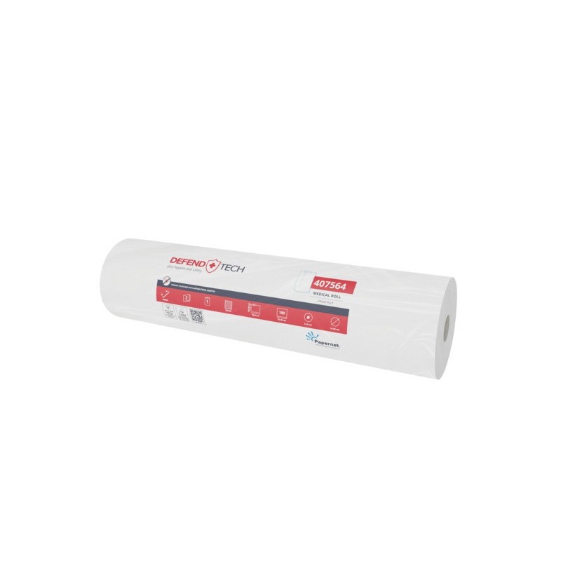 Lenzuolino medico Papernet Defend Tech in pura cellulosa 2 veli - bianco 70 m - conf. 6 pz - 407564