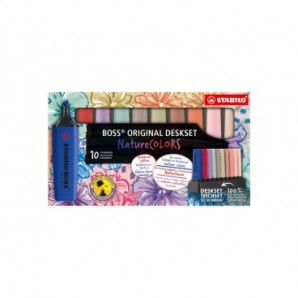Desk set 10 evidenziatori Stabilo Boss Nature Colors Wildflowers Edition 2-5 mm assortiti - 7010-3-5