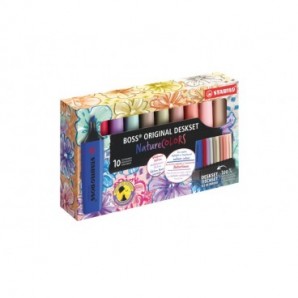 Desk set 10 evidenziatori Stabilo Boss Nature Colors Wildflowers Edition 2-5 mm assortiti - 7010-3-5