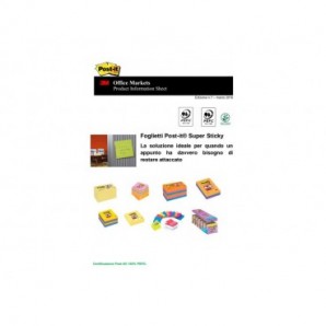 Foglietti riposizionabili Post-it® Super Sticky Carnival 76x76 mm 90 ff/cad. PROMO PACK 8+4 blocchetti gratis
