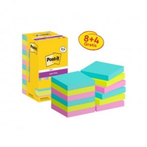 Foglietti riposizionabili Post-it® Super Sticky Cosmic 76x76 mm 90 ff/blocchetto PROMO PACK 8+4 blocchetti gratis