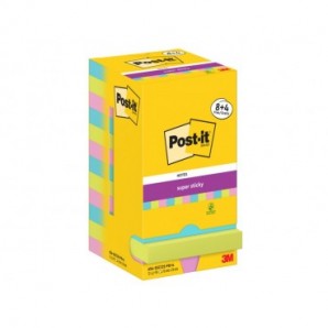 Foglietti riposizionabili Post-it® Super Sticky Cosmic 76x76 mm 90 ff/blocchetto PROMO PACK 8+4 blocchetti gratis