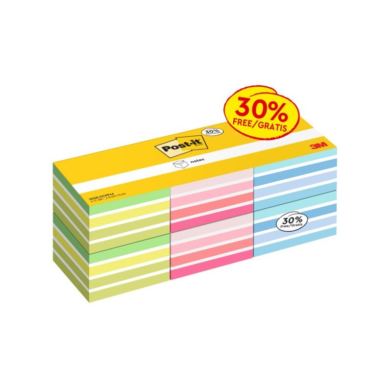 Foglietti riposizionabili Post-it® Cubo 76x76 mm - 450 ff - VALUE PACK da 6 cubi - colori assortiti