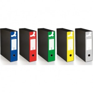 Registratore protocollo con custodia Q-Connect dorso 8 cm - 28,5x35 cm - blu 0201041/P.BL