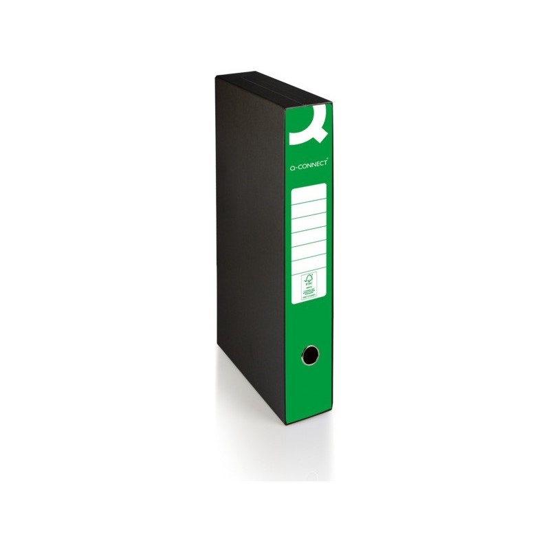 Registratore protocollo con custodia Q-Connect dorso 5 cm - 28,5x35 cm - verde - 0201041/PM.VE