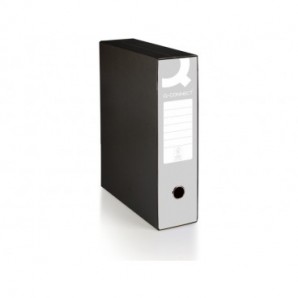 Registratore commerciale con custodia Q-Connect dorso 8 cm - 28,5x32 cm - grigio - 0201041/Q.GR