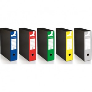 Registratore commerciale con custodia Q-Connect dorso 8 cm - 28,5x32 cm - verde - 0201041/Q.VE