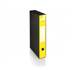 Registratore commerciale con custodia Q-Connect dorso 5 cm - 28,5x32 cm - giallo - 0201041/QM.GI