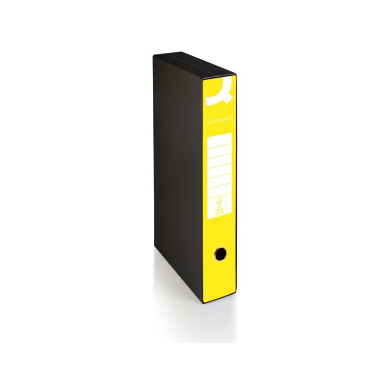Registratore commerciale con custodia Q-Connect dorso 5 cm - 28,5x32 cm - giallo - 0201041/QM.GI