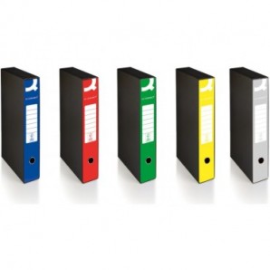 Registratore commerciale con custodia Q-Connect dorso 5 cm - 28,5x32 cm - giallo - 0201041/QM.GI