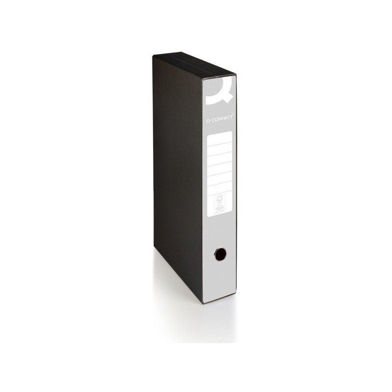 Registratore commerciale con custodia Q-Connect dorso 5 cm - 28,5x32 cm - grigio - 0201041/QM.GR
