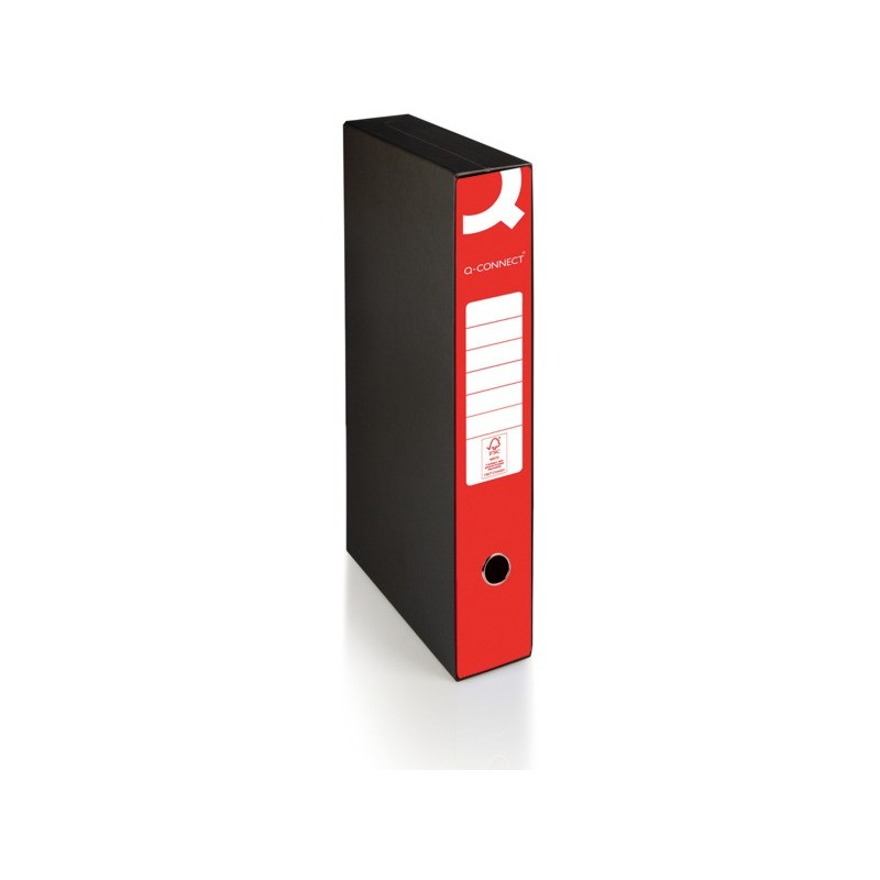 Registratore commerciale con custodia Q-Connect dorso 5 cm - 28,5x32 cm - rosso - 0201041/QM.RO