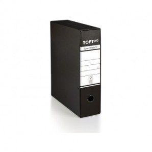 Registratore protocollo con custodia TOPToo by Q-Connect dorso 8 cm - 28,5x35 cm - nero - 0201042/P.NE