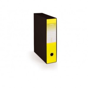 Registratore protocollo con custodia TOPToo Plus by Q-Connect dorso 8 cm - 28,5x35 cm - giallo - 0201043/P.GS