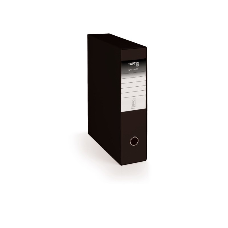 Registratore protocollo con custodia TOPToo Plus by Q-Connect dorso 8 cm - 28,5x35 cm - nero - 0201043/P.NE