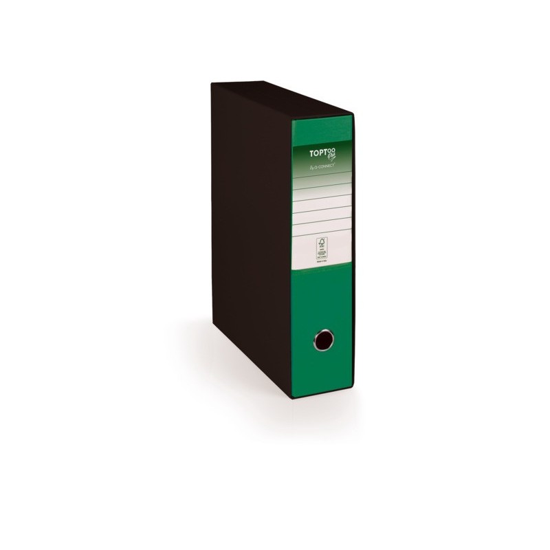 Registratore protocollo con custodia TOPToo Plus by Q-Connect dorso 8 cm - 28,5x35 cm - verde - 0201043/P.VE