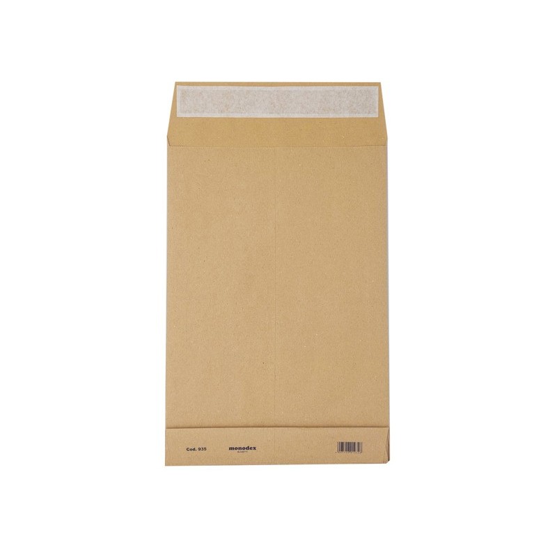 Buste a sacco Blasetti Monodex Avana in carta kraft 120 g/m² - fondo quadro - 25+4x35,3 cm - conf. 250 pz - 0935