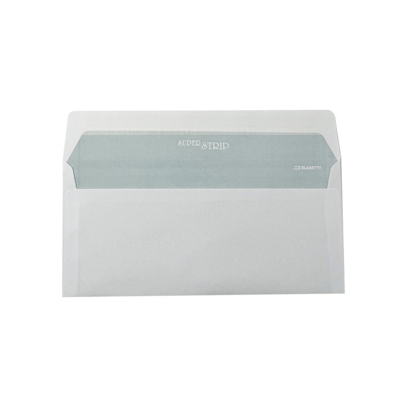 Buste con finestra Blasetti Strip Laser Opened - 90 g/m² bianco - 11x23 cm - conf. 500 pz - 0156