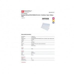 Buste autoadesive Office Products 75 g/m² bianco - 11x22 cm - senza finestra - conf. 1000 pz - 15203219-14