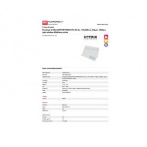 Buste autoadesive Office Products 75 g/m² bianco - 11x22 cm - con finestra - conf. 1000 pz - 15203229-14
