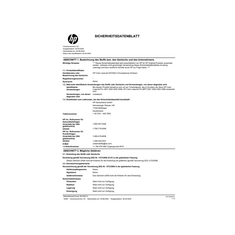 Toner HP 219A nero - W2190A