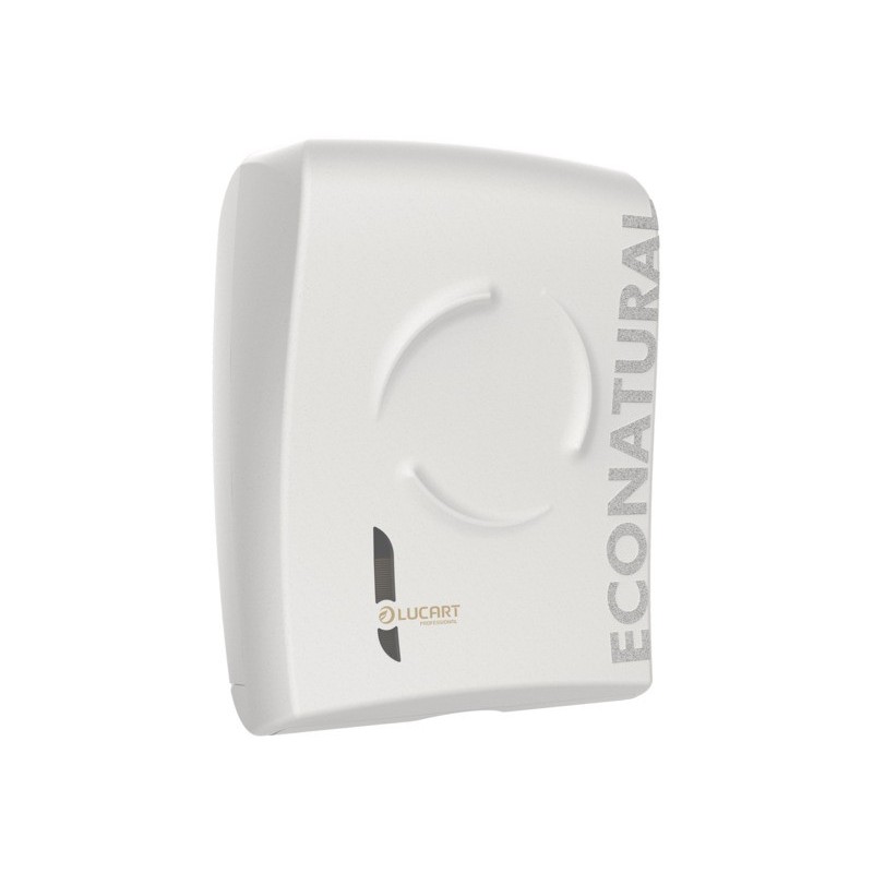 Dispenser per asciugamani piegati a Z, V e C Lucart Professional Econatural Flow 40,4x32x15,5 cm bianco - 892514