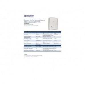 Dispenser per asciugamani piegati a Z, V e C Lucart Professional Econatural Flow 40,4x32x15,5 cm bianco - 892514