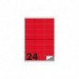 Etichette fluo permanenti Markin Copiatabu 70x36 mm in foglio A4 - 24 et./foglio rosso - conf. 100 fogli