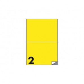 Etichette fluo permanenti Markin Copiatabu 210x148 mm in foglio A4 - 2 et./foglio giallo - conf. 100 fogli