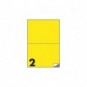 Etichette fluo permanenti Markin Copiatabu 210x148 mm in foglio A4 - 2 et./foglio giallo - conf. 100 fogli