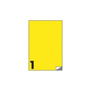 Etichette fluo permanenti Markin 210x297 mm in foglio A4 - 1 et./foglio giallo - conf. 100 fogli