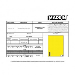 Etichette fluo permanenti Markin 210x297 mm in foglio A4 - 1 et./foglio giallo - conf. 100 fogli